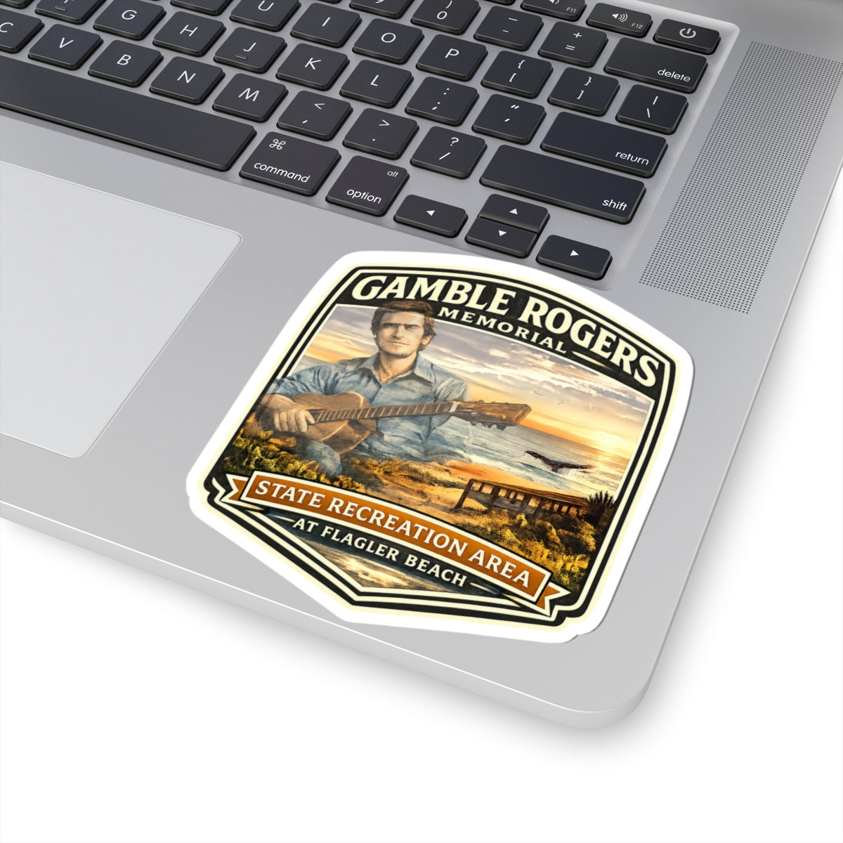 Gamble Rogers Memorial State Recreation Area Sticker — Vintage Beach Guitar Decal