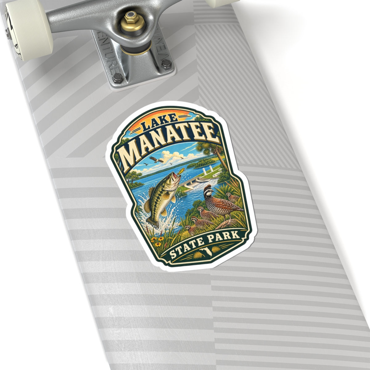Lake Manatee State Park Sticker — Vintage Fishing & Wildlife Kiss-Cut Decal