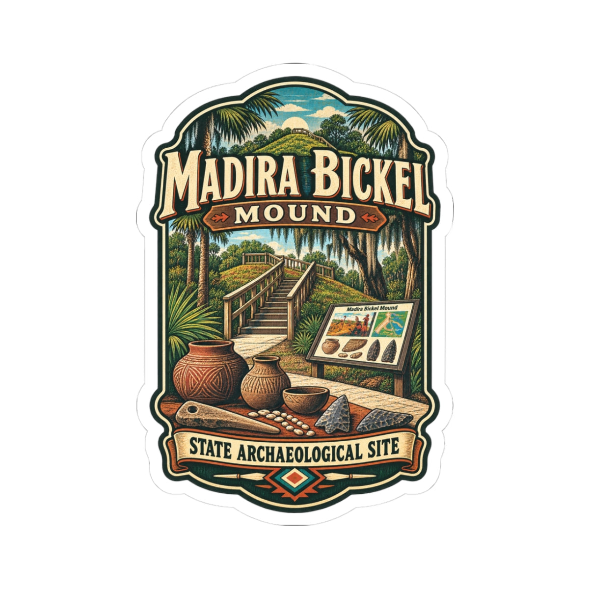 Madira Bickel Mound Archaeological Site Sticker
