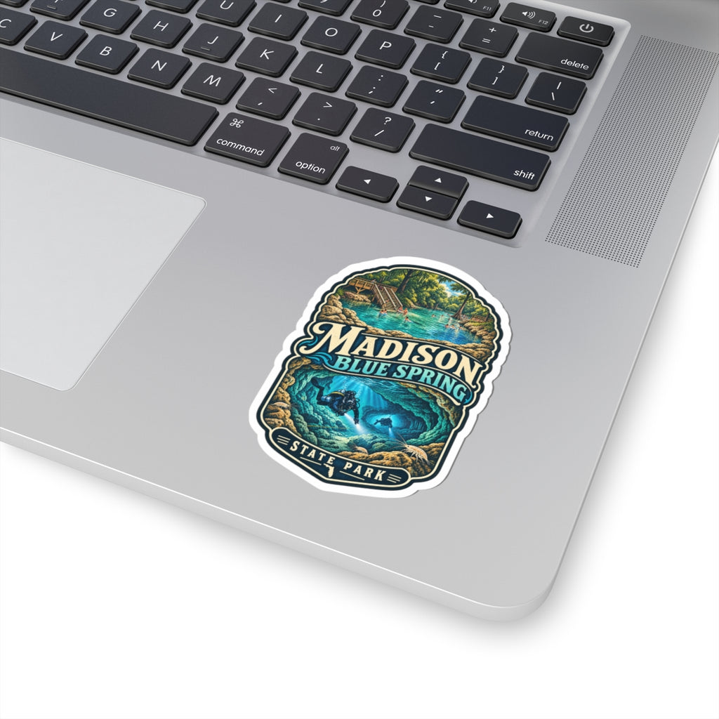 Madison Blue Spring State Park Sticker — Scenic Cave & Spring Dive Kiss-Cut Sticker