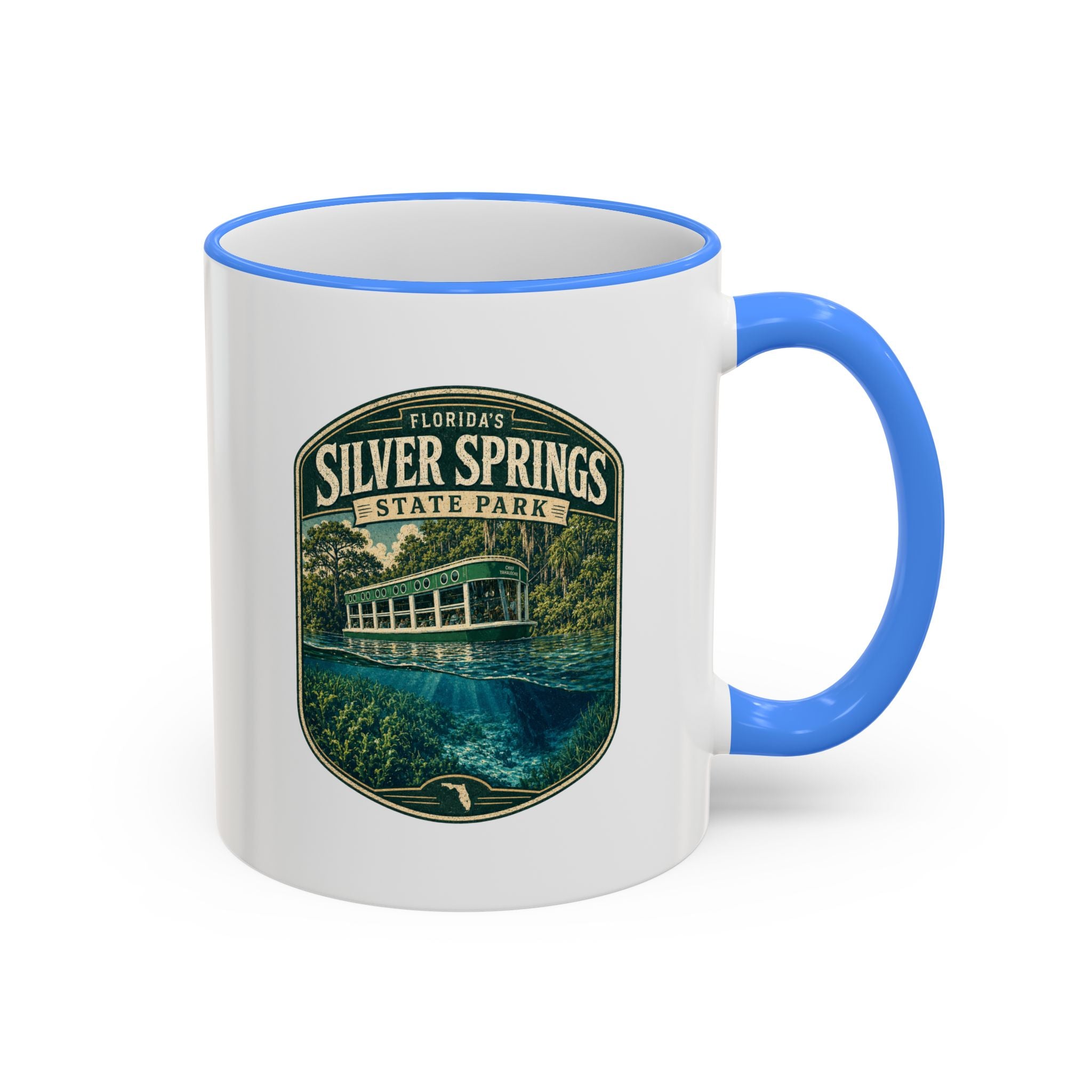 Silver Springs Vintage Mug — Accent Rim & Handle 11oz/15oz