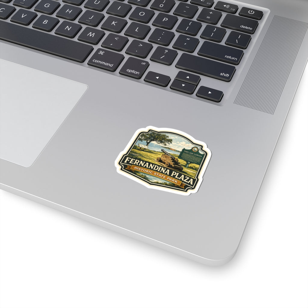 Fernandina Plaza Historic State Park Sticker — Vintage Cannon Travel Decal