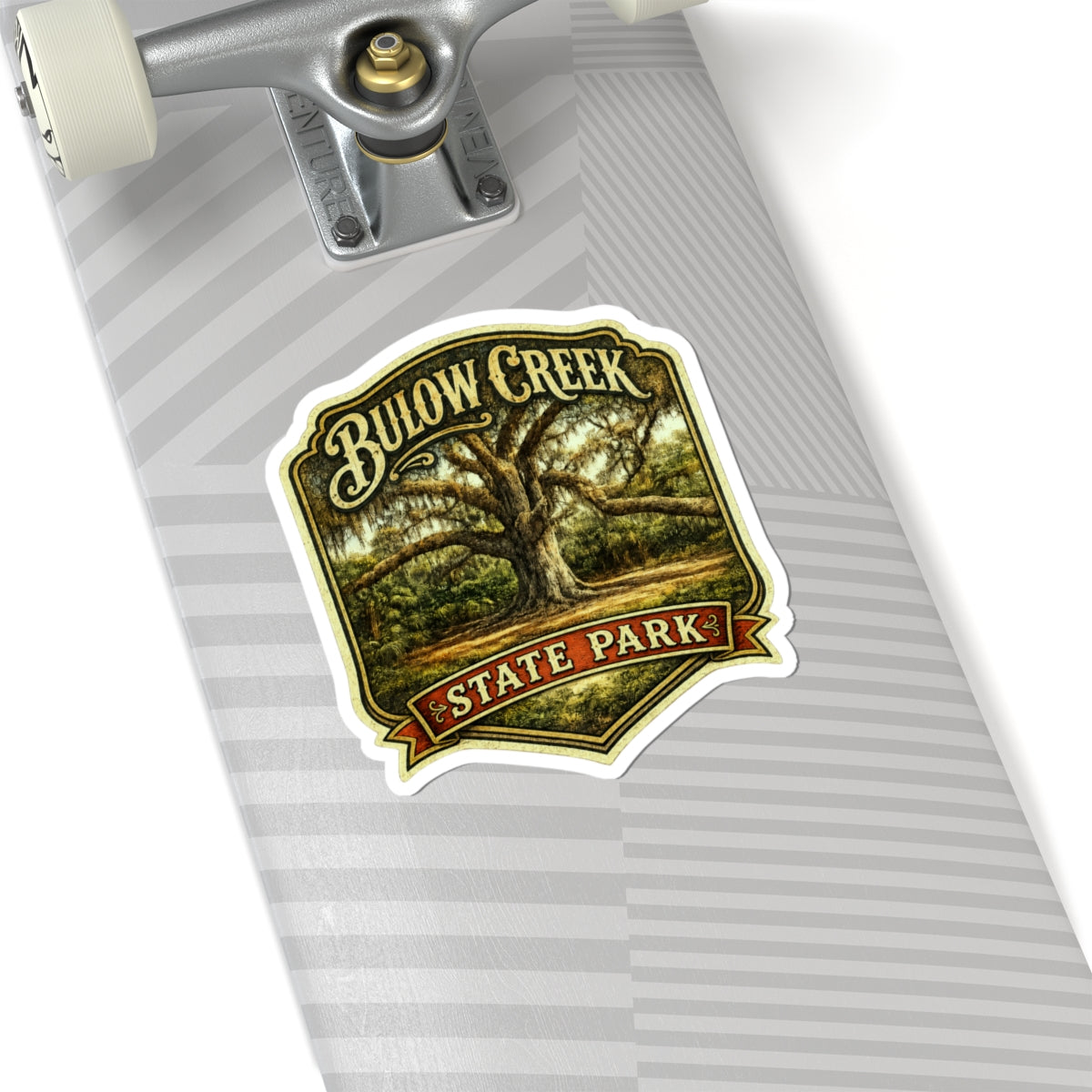 Bulow Creek State Park Sticker — Vintage Oak Tree Kiss-Cut Vinyl Sticker