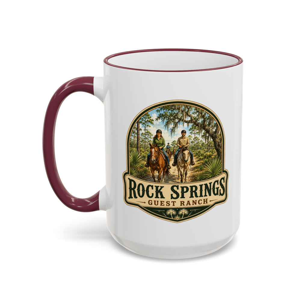 Rock Springs Guest Ranch Vintage Mug — Accent Rim & Handle 11oz/15oz