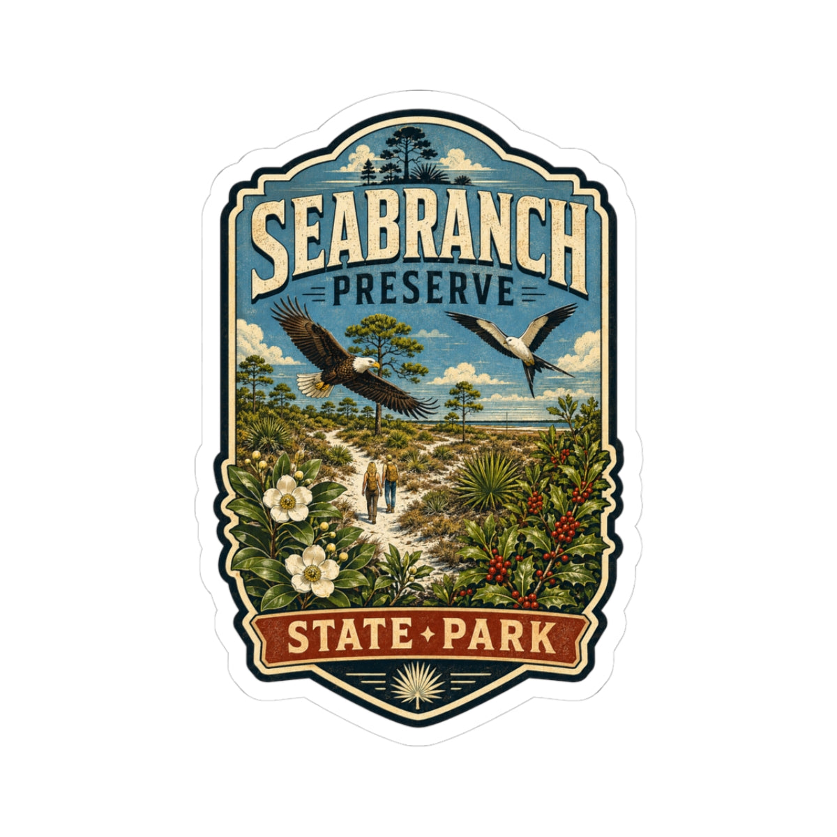 Seabranch Preserve State Park Sticker — Vintage Nature Park Decal