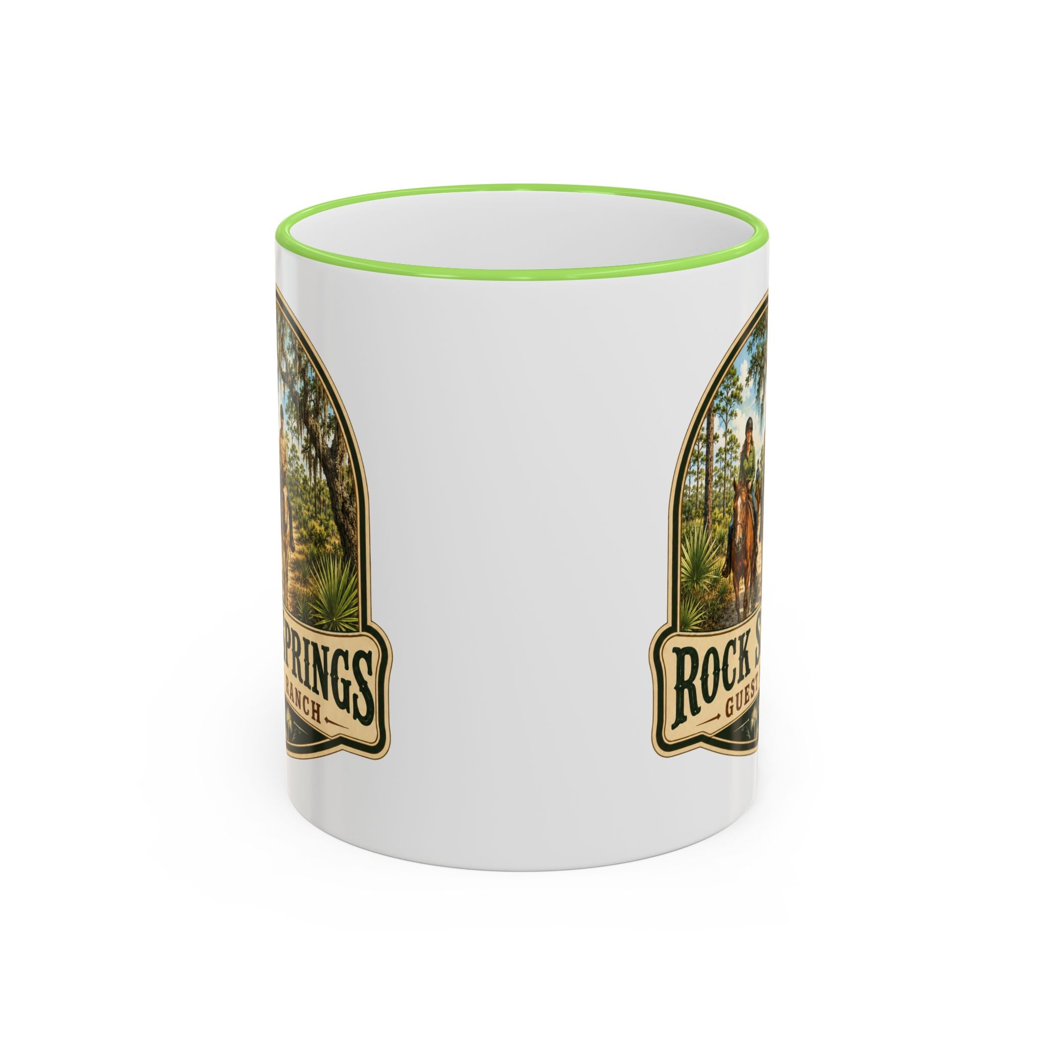 Rock Springs Guest Ranch Vintage Mug — Accent Rim & Handle 11oz/15oz