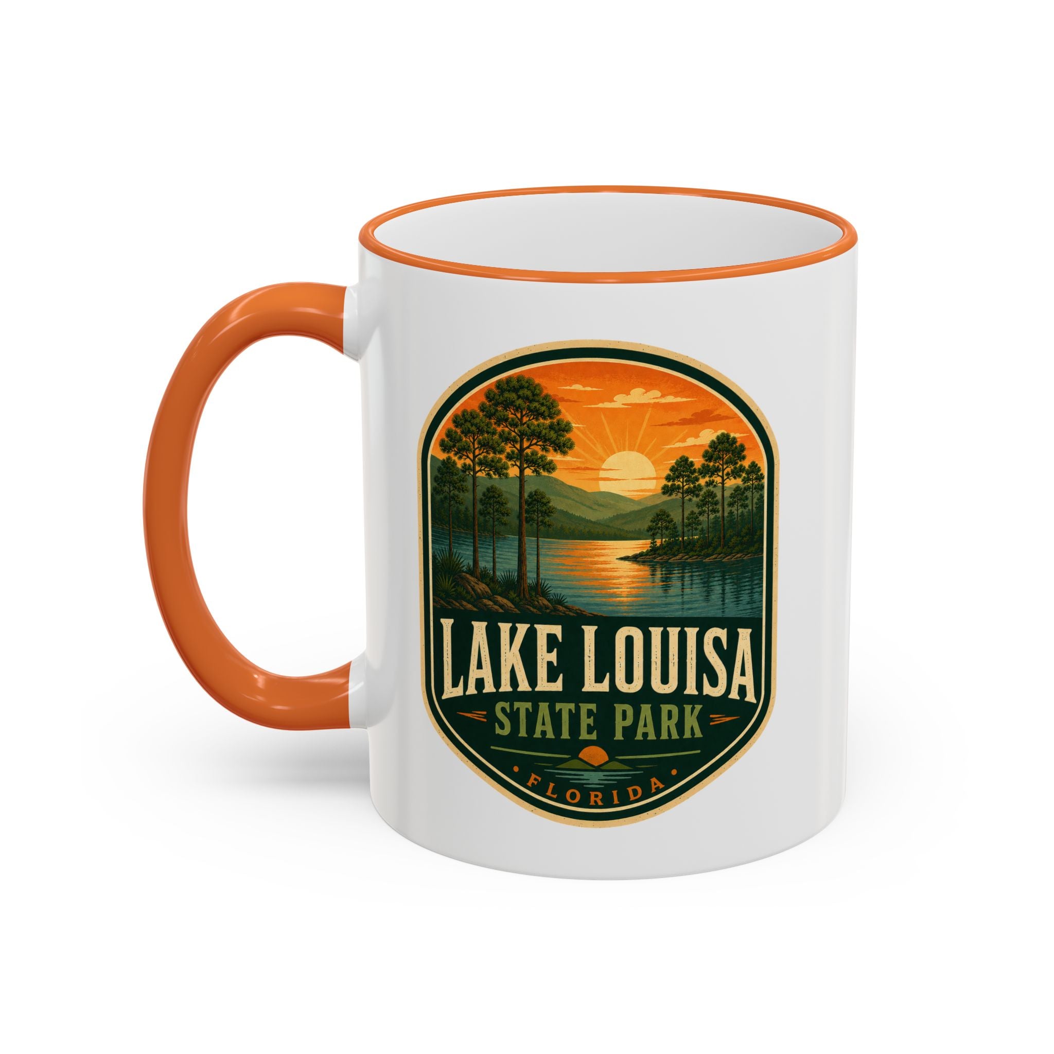 Lake Louisa Sunset Mug — Accent Rim & Handle 11oz/15oz
