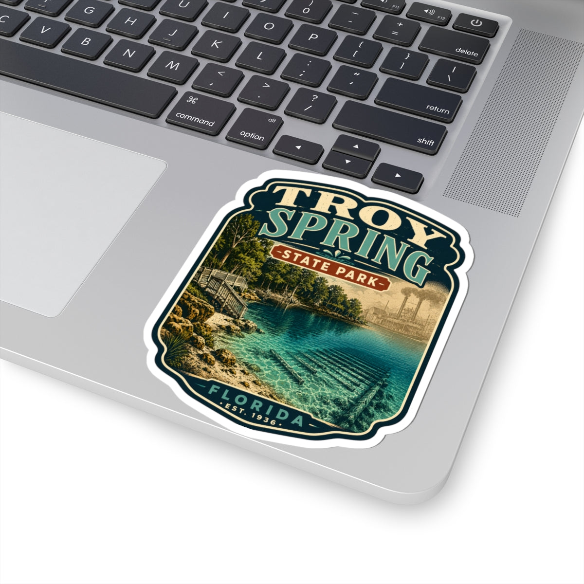 Troy Spring State Park Sticker — Vintage Florida Travel Kiss-Cut Decal
