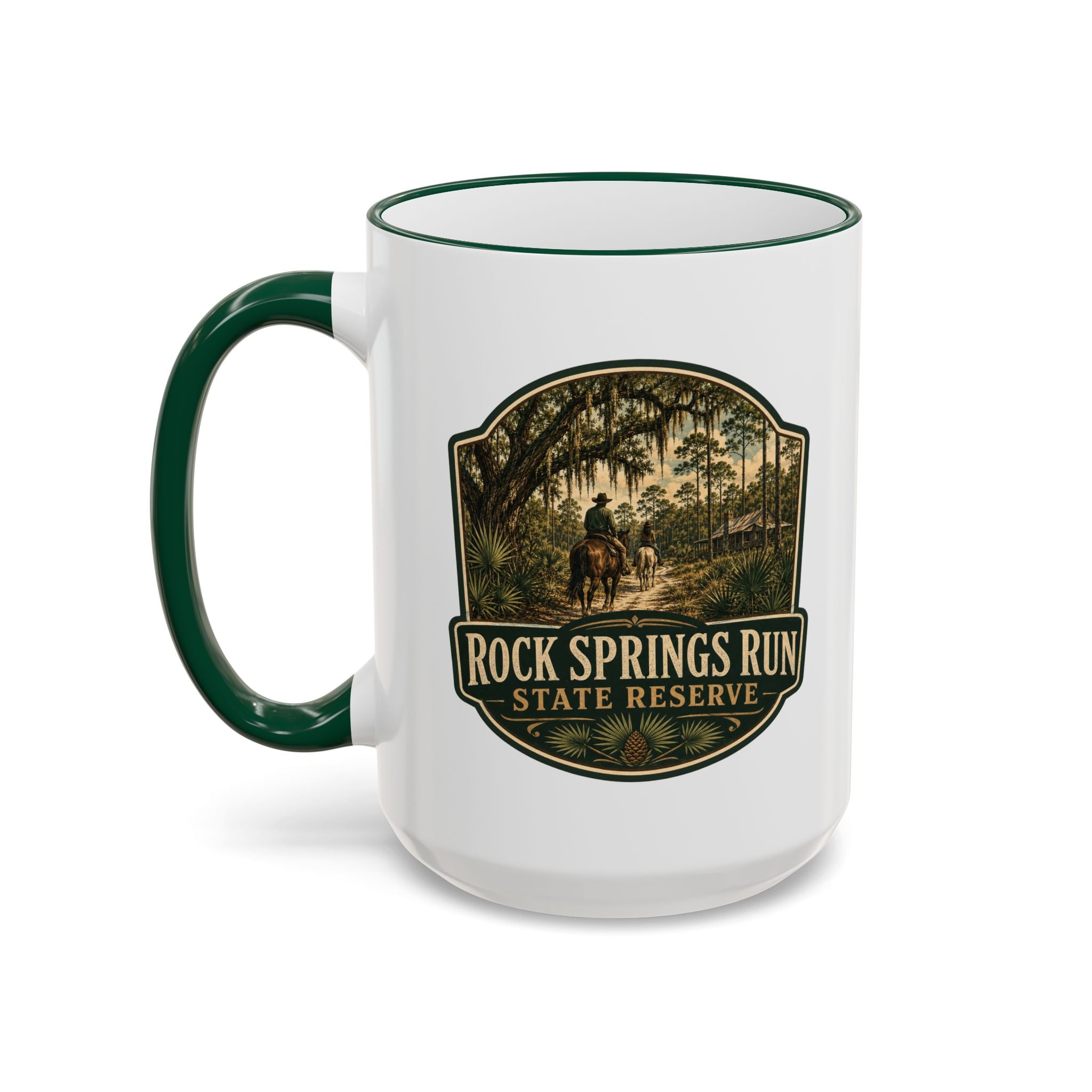 Rock Springs Run Vintage Mug — Accent Rim & Handle 11oz/15oz