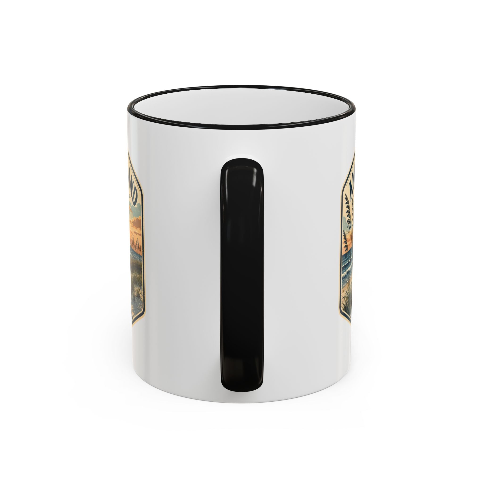 Amelia Island Vintage Mug — Accent Rim & Handle 11oz/15oz