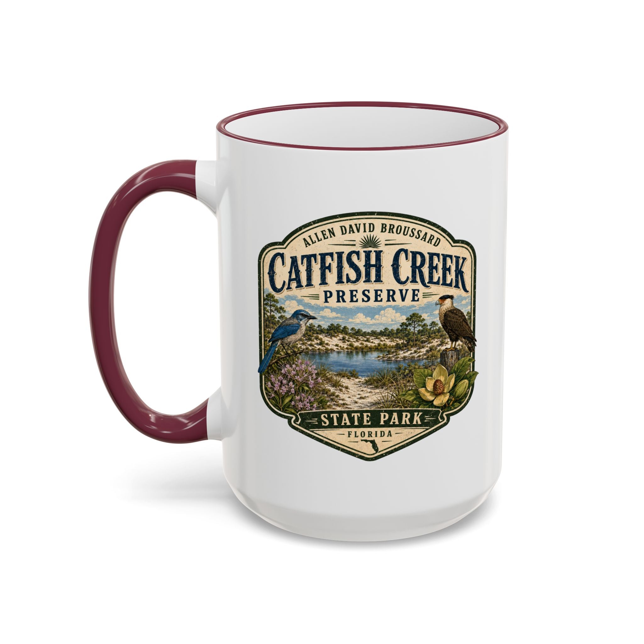 Catfish Creek Vintage Mug — Accent Rim & Handle 11oz/15oz
