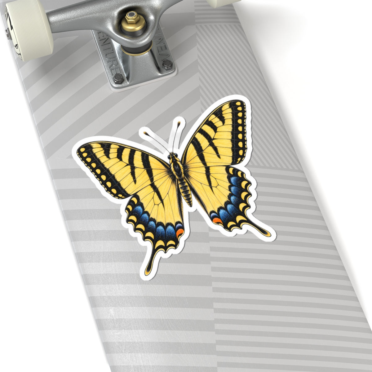 Eastern Tiger Swallowtail Butterfly Sticker — Yellow Kiss-Cut Vinyl Decal for Laptops & Journals