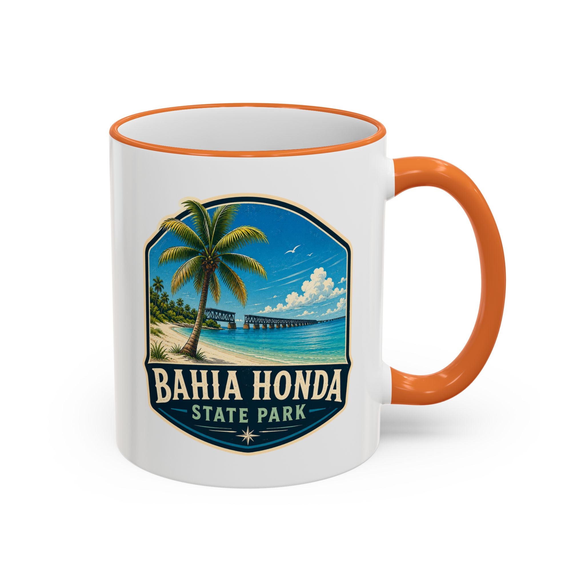 Bahia Honda Vintage Mug — Accent Rim & Handle 11oz/15oz