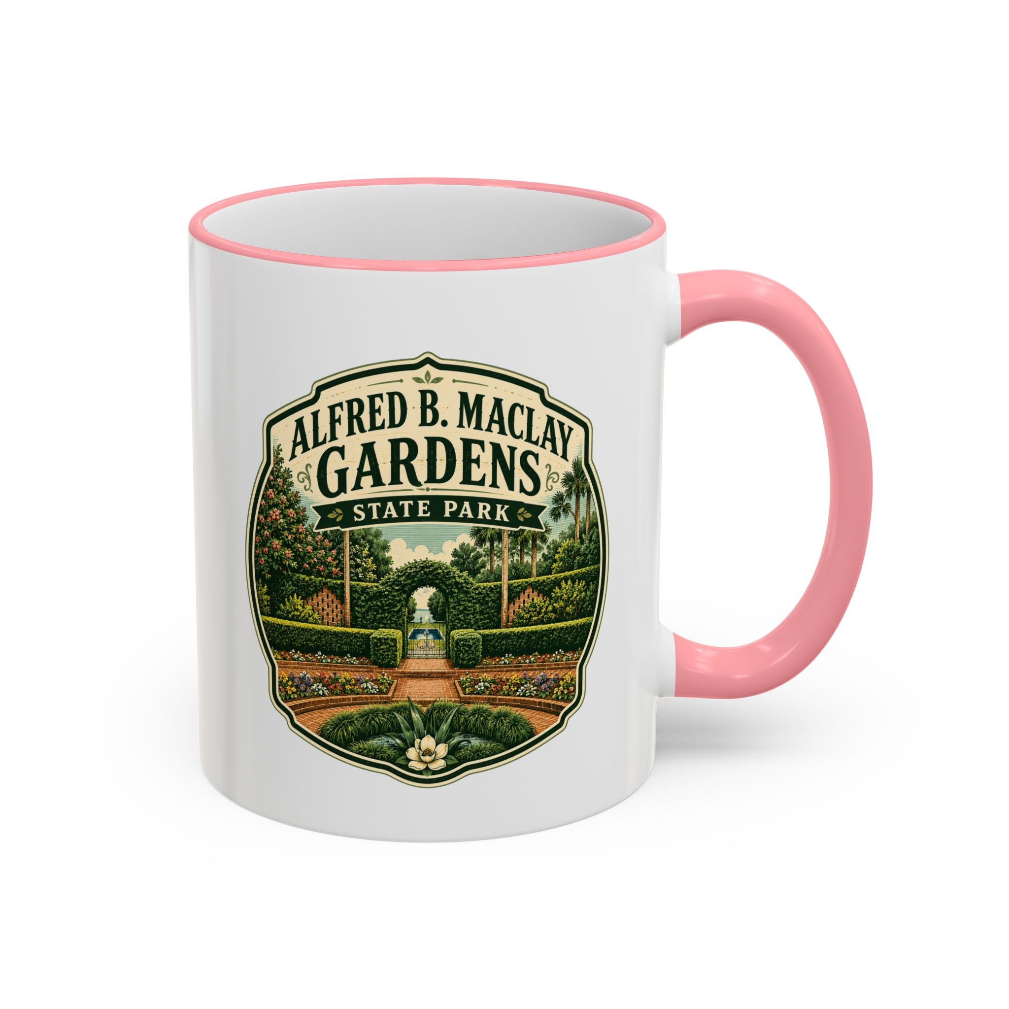 Maclay Gardens Vintage Mug — Accent Rim & Handle 11oz/15oz