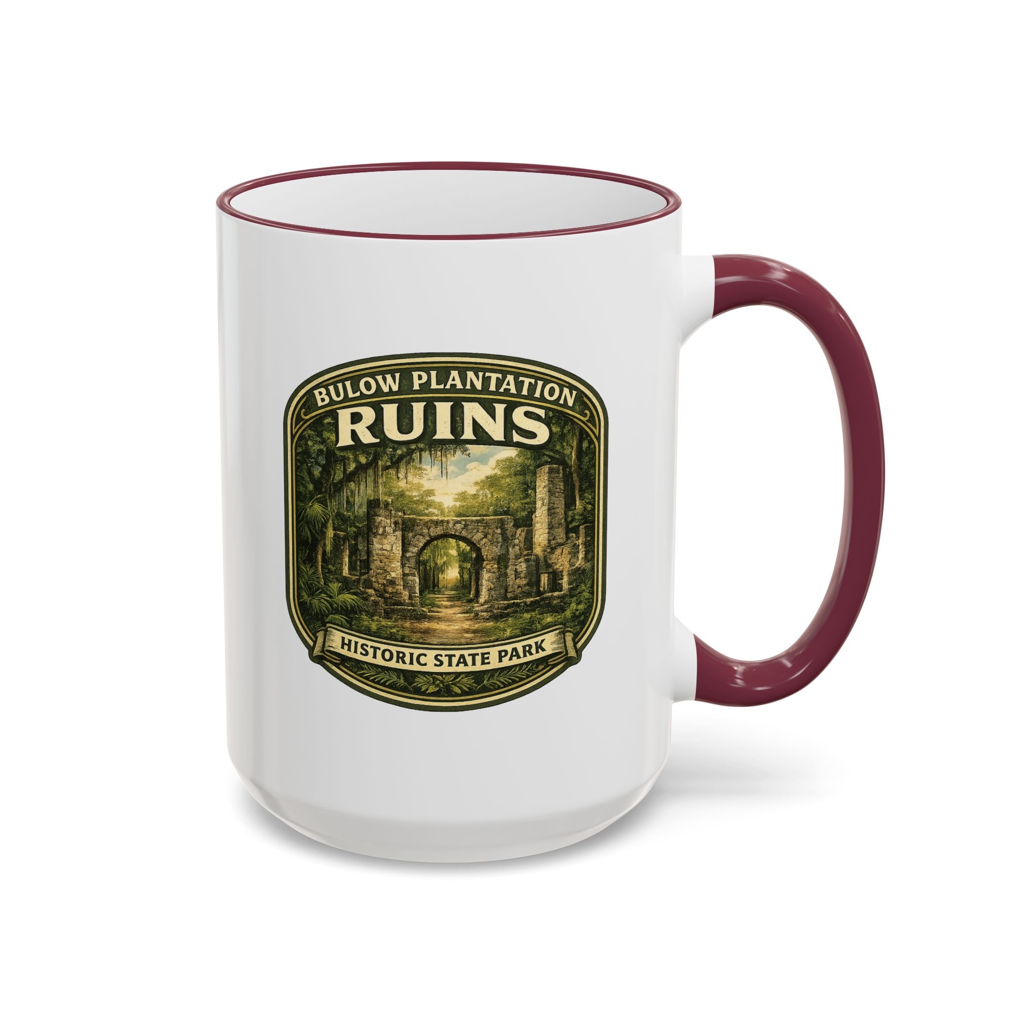 Bulow Ruins Vintage Mug — Accent Rim & Handle 11oz/15oz