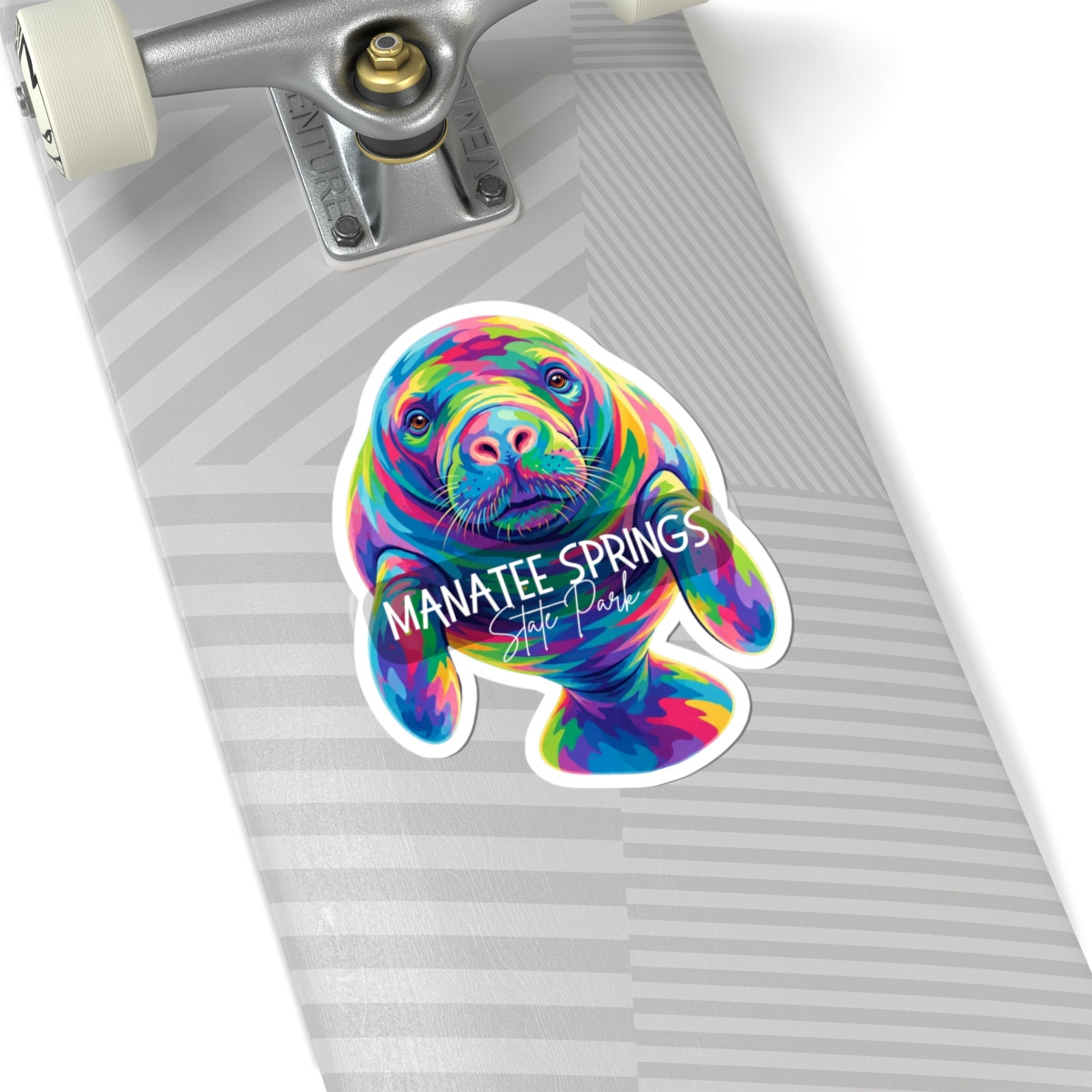 Manatee Springs Colorful Manatee Sticker — Kiss-Cut Vinyl Decal