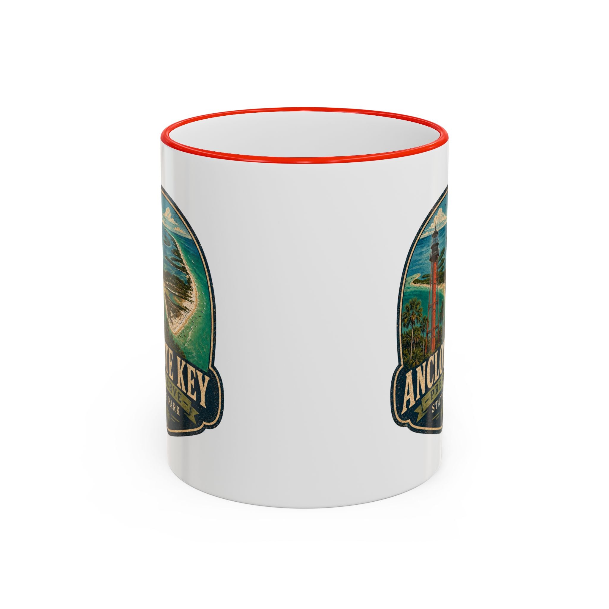 Anclote Key Vintage Mug — Accent Rim & Handle 11oz/15oz