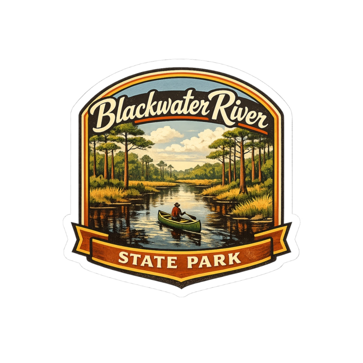 Sticker — Blackwater River State Park Vintage Canoe Outdoor Decal