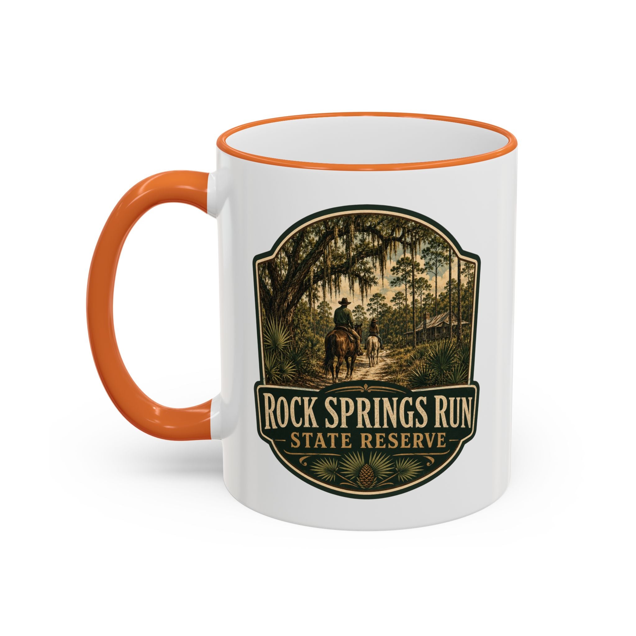 Rock Springs Run Vintage Mug — Accent Rim & Handle 11oz/15oz