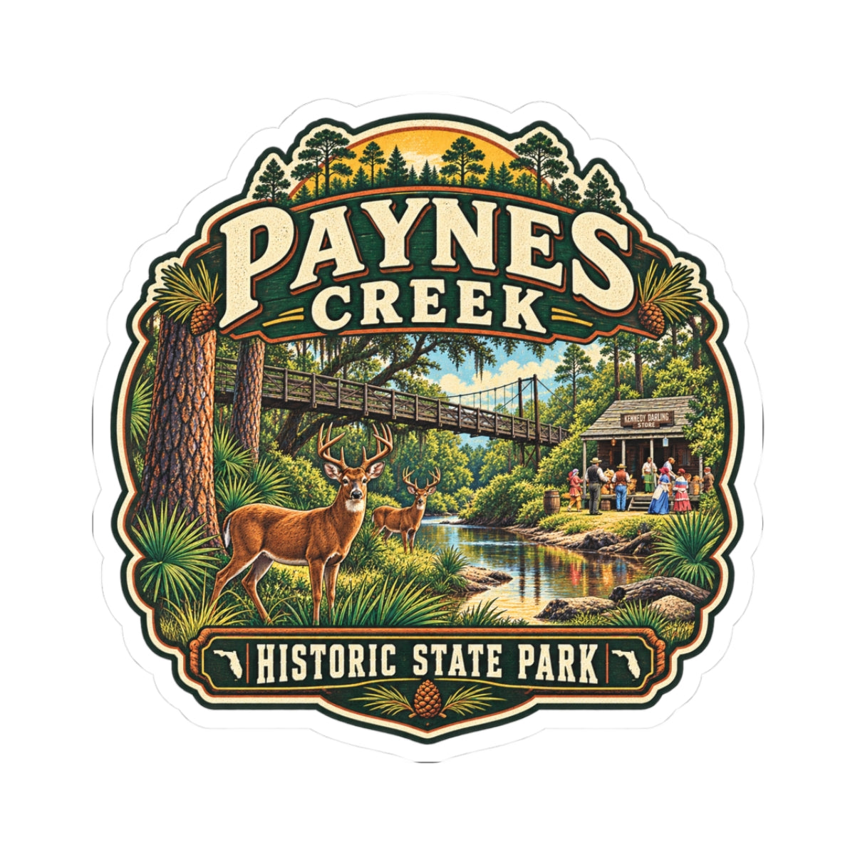 Paynes Creek Historic State Park Sticker — Scenic Nature Kiss-Cut Sticker