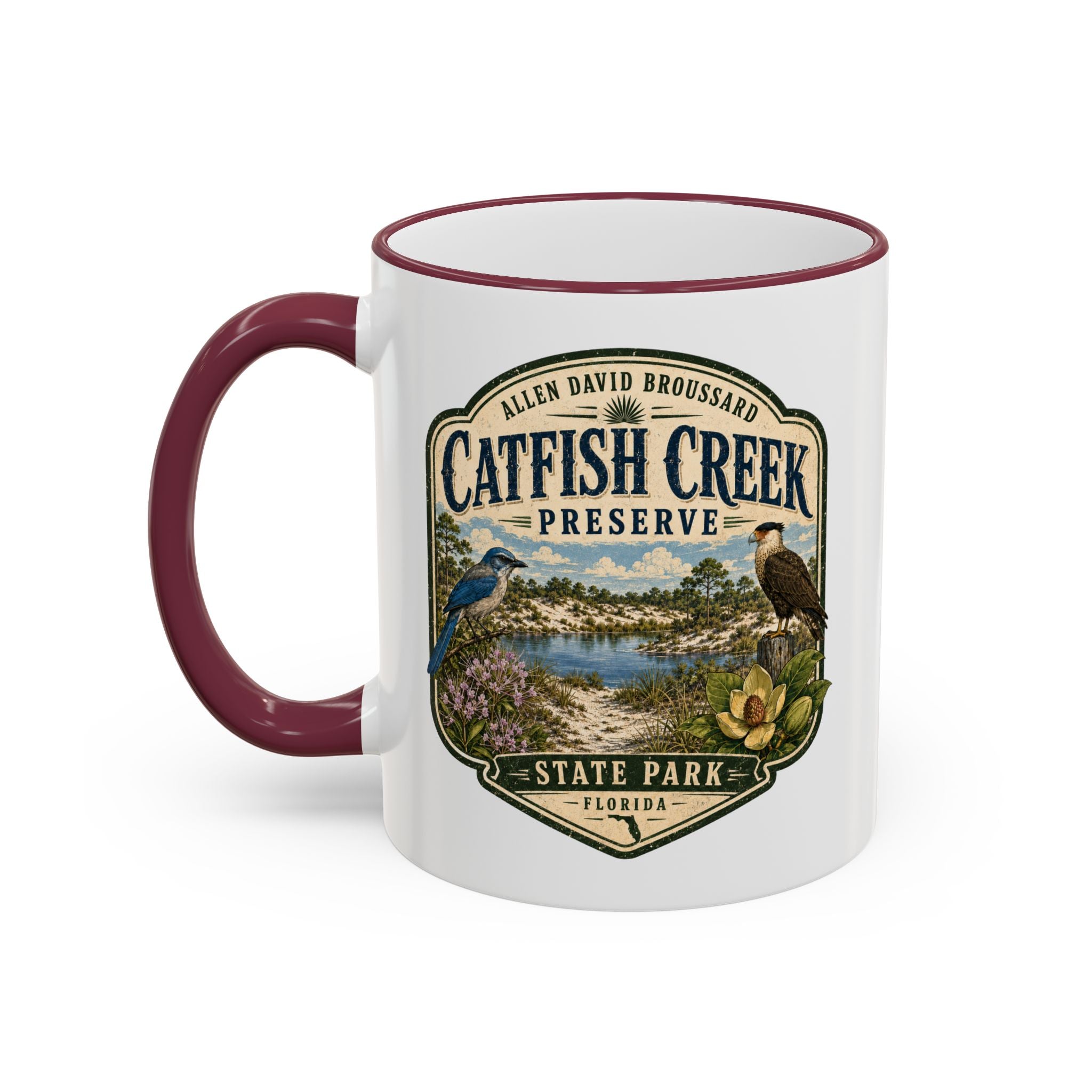 Catfish Creek Vintage Mug — Accent Rim & Handle 11oz/15oz