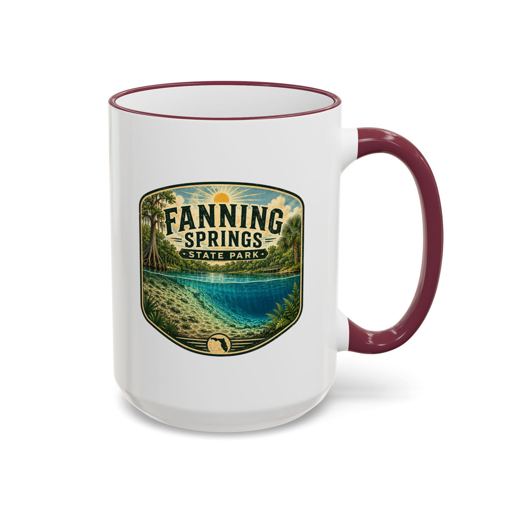 Fanning Springs Vintage Mug — Accent Rim & Handle 11oz/15oz