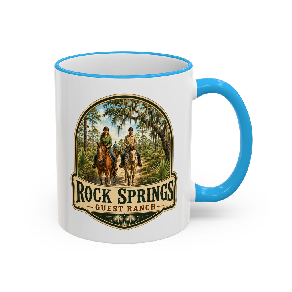 Rock Springs Guest Ranch Vintage Mug — Accent Rim & Handle 11oz/15oz