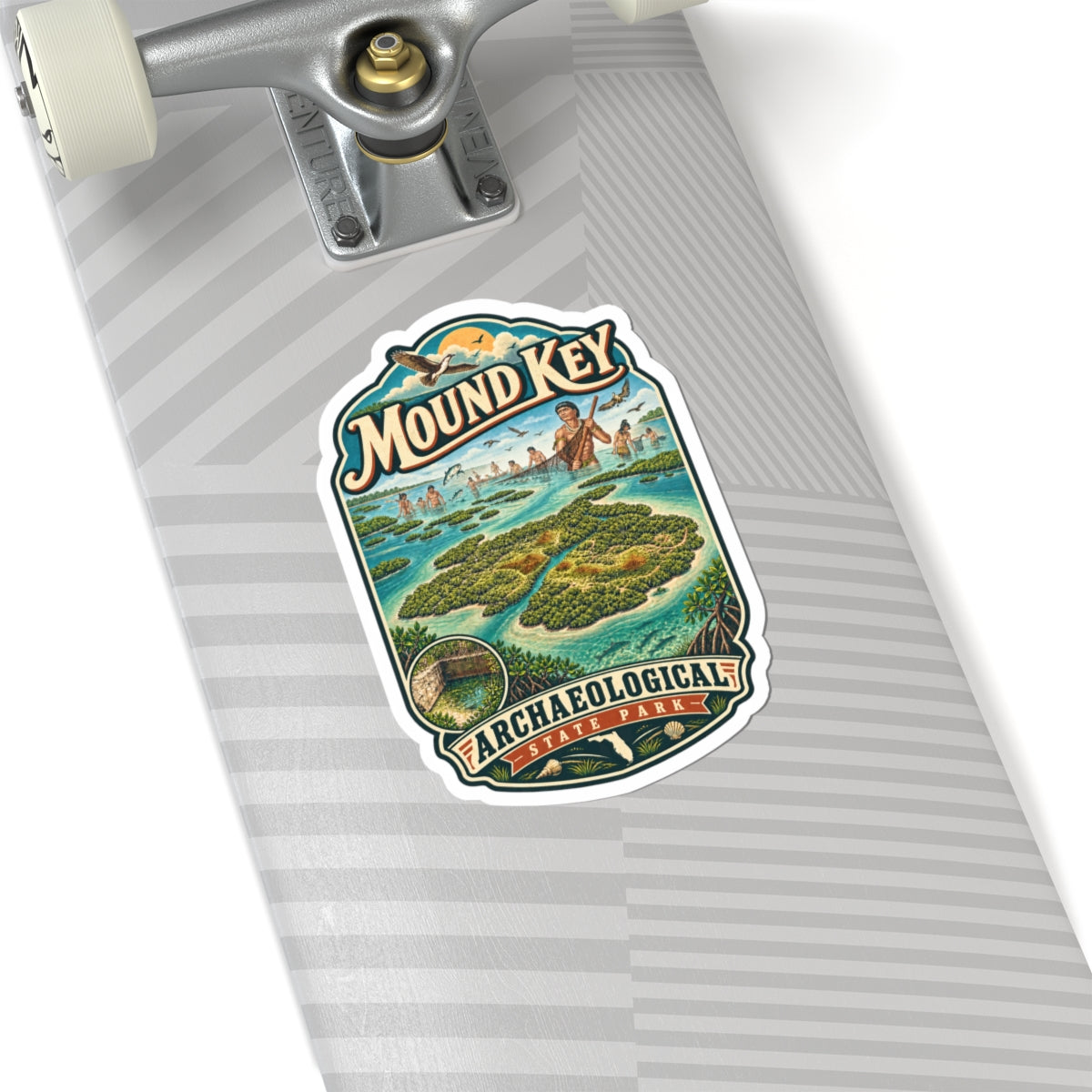 Mound Key Archaeological State Park Sticker — Vintage Map Kiss-Cut Sticker