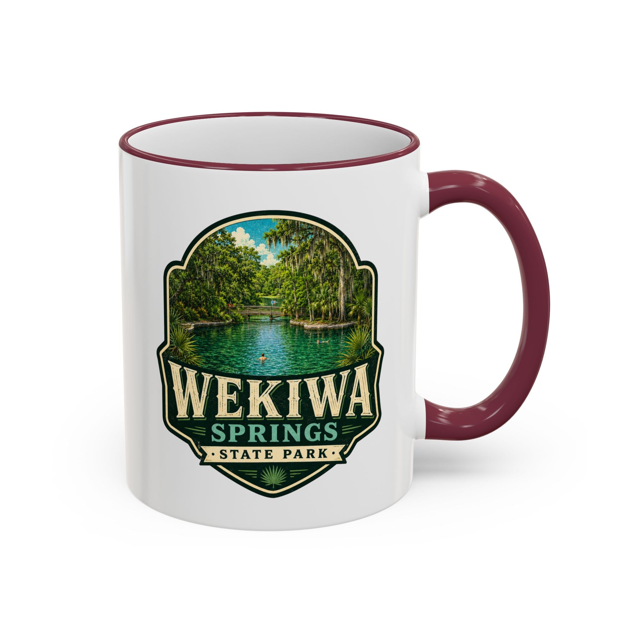 Wekiwa Springs Vintage Mug — Accent Rim & Handle 11oz/15oz