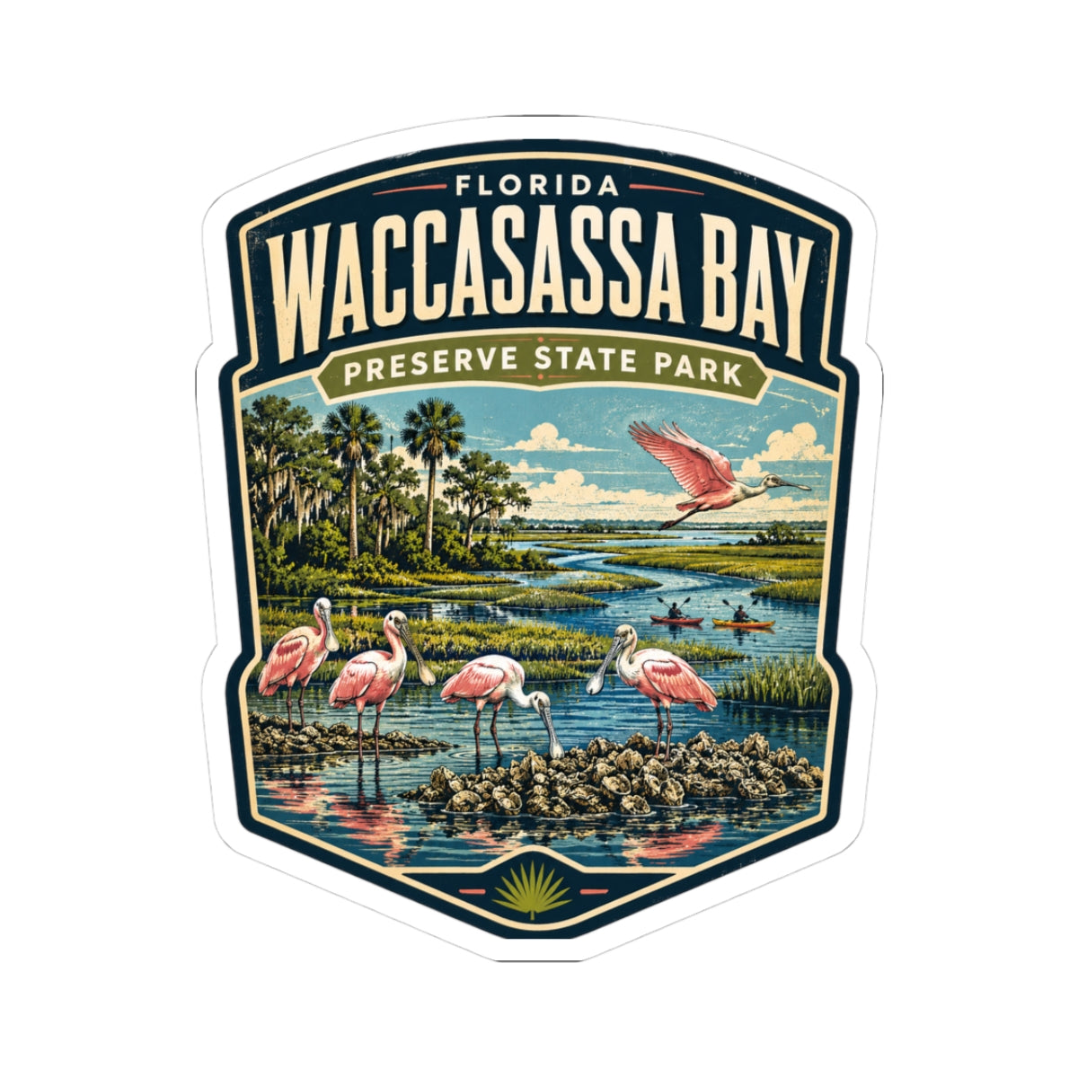Waccasassa Bay Preserve State Park Sticker — Florida Flamingo Nature Decal