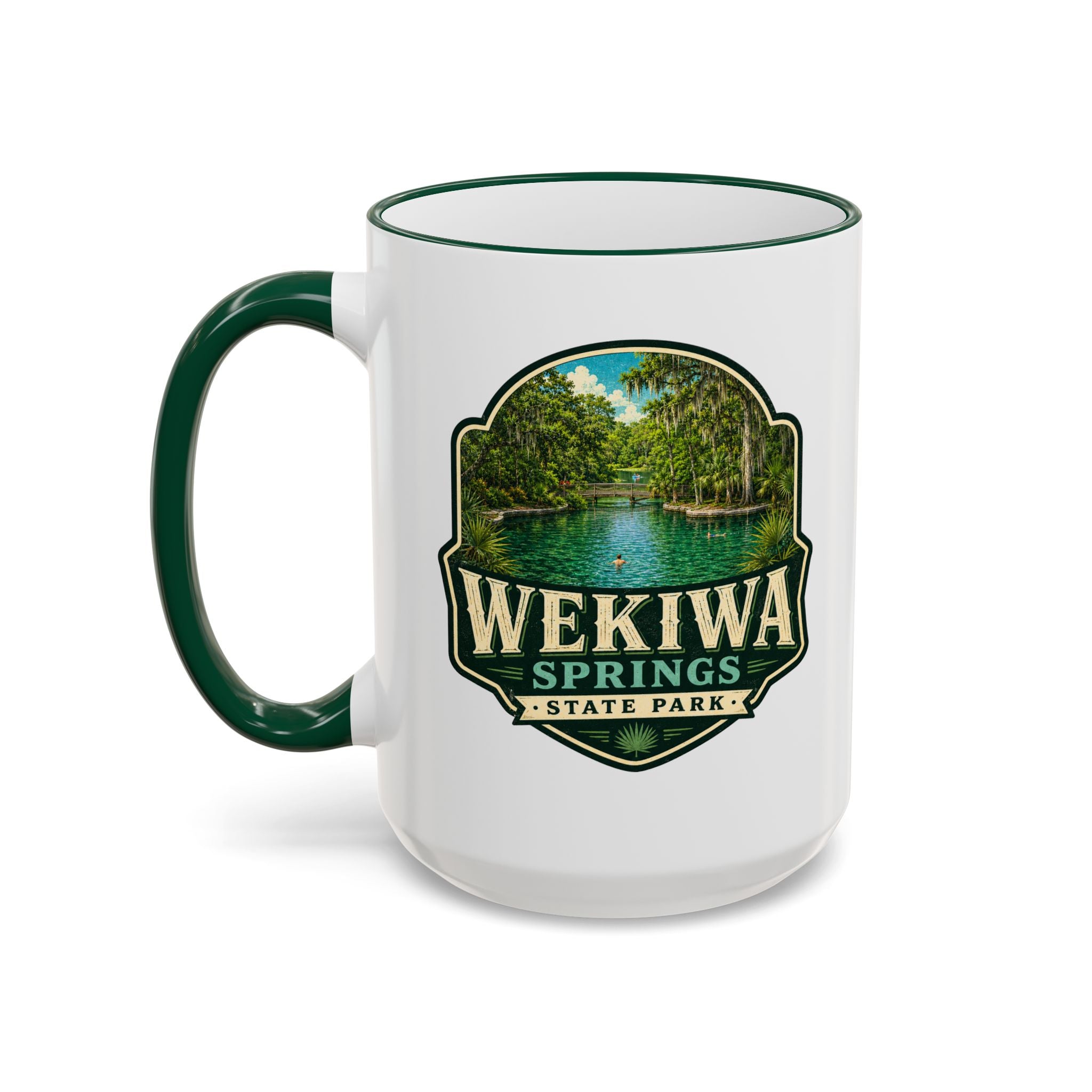 Wekiwa Springs Vintage Mug — Accent Rim & Handle 11oz/15oz