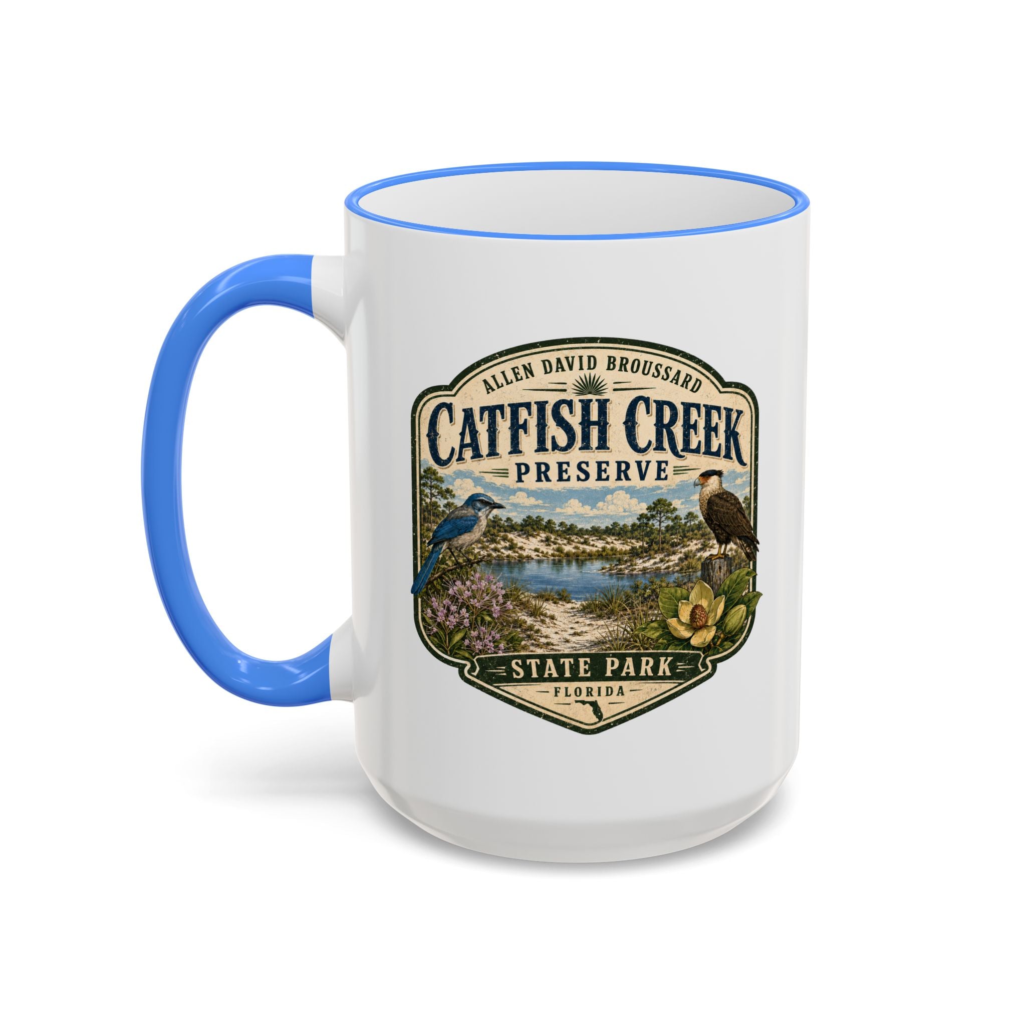 Catfish Creek Vintage Mug — Accent Rim & Handle 11oz/15oz