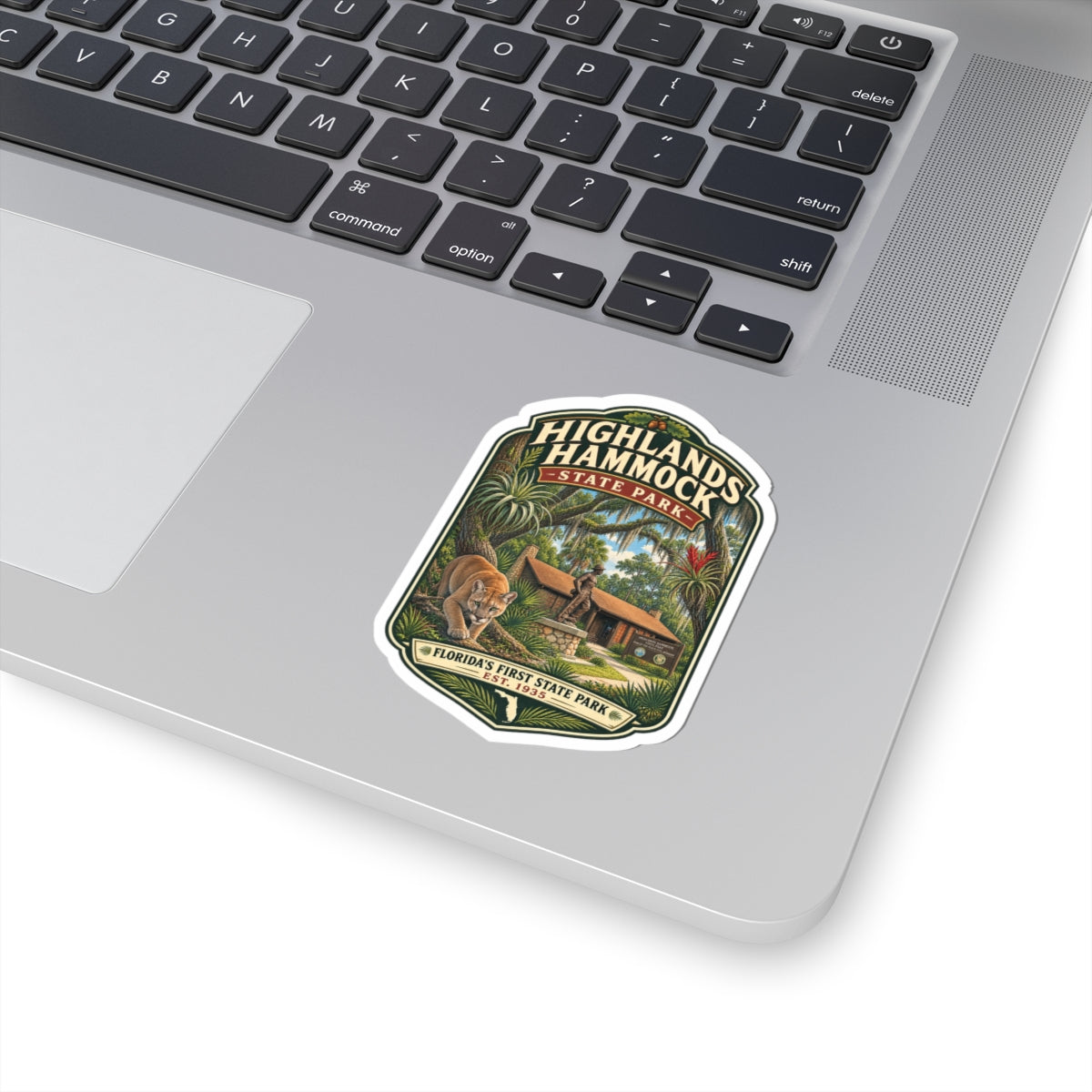 Highlands Hammock State Park Sticker — Retro Florida Park Badge ("Florida’s First State Park")