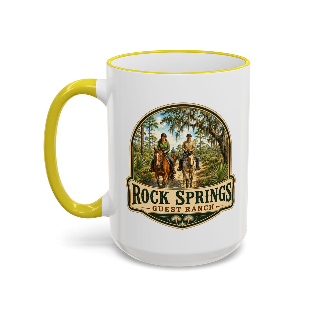 Rock Springs Guest Ranch Vintage Mug — Accent Rim & Handle 11oz/15oz