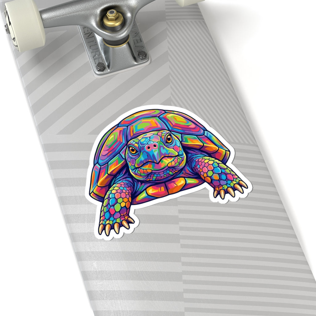 Rainbow Psychedelic Pop Art Tortoise Sticker