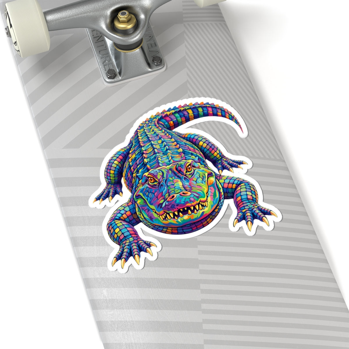 Colorful Alligator Sticker — Vibrant Kiss-Cut Vinyl Decal for Laptops & Gear