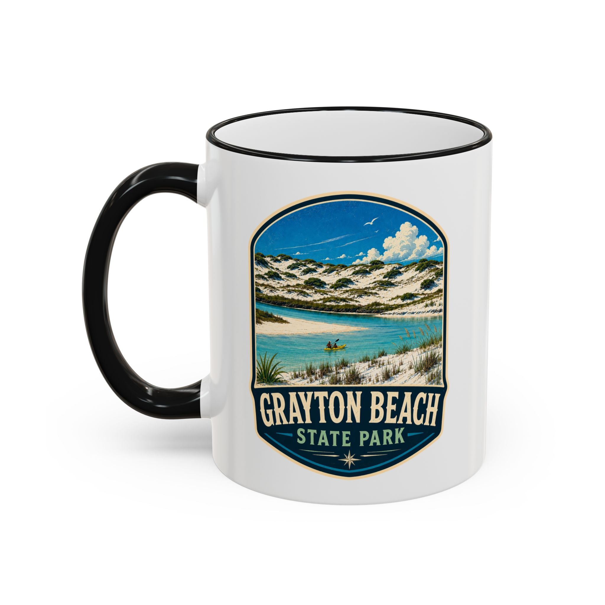 Grayton Beach Vintage Mug — Accent Rim & Handle 11oz/15oz