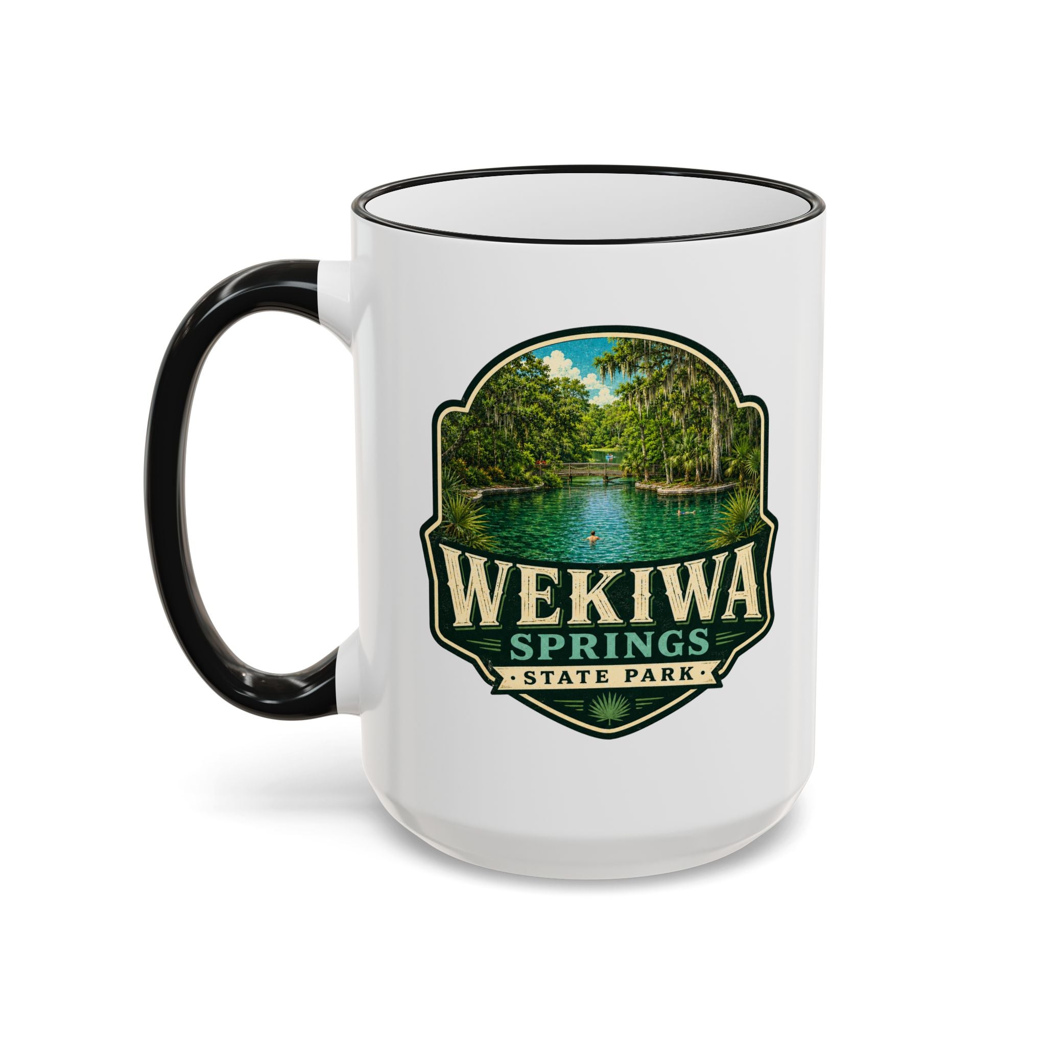 Wekiwa Springs Vintage Mug — Accent Rim & Handle 11oz/15oz