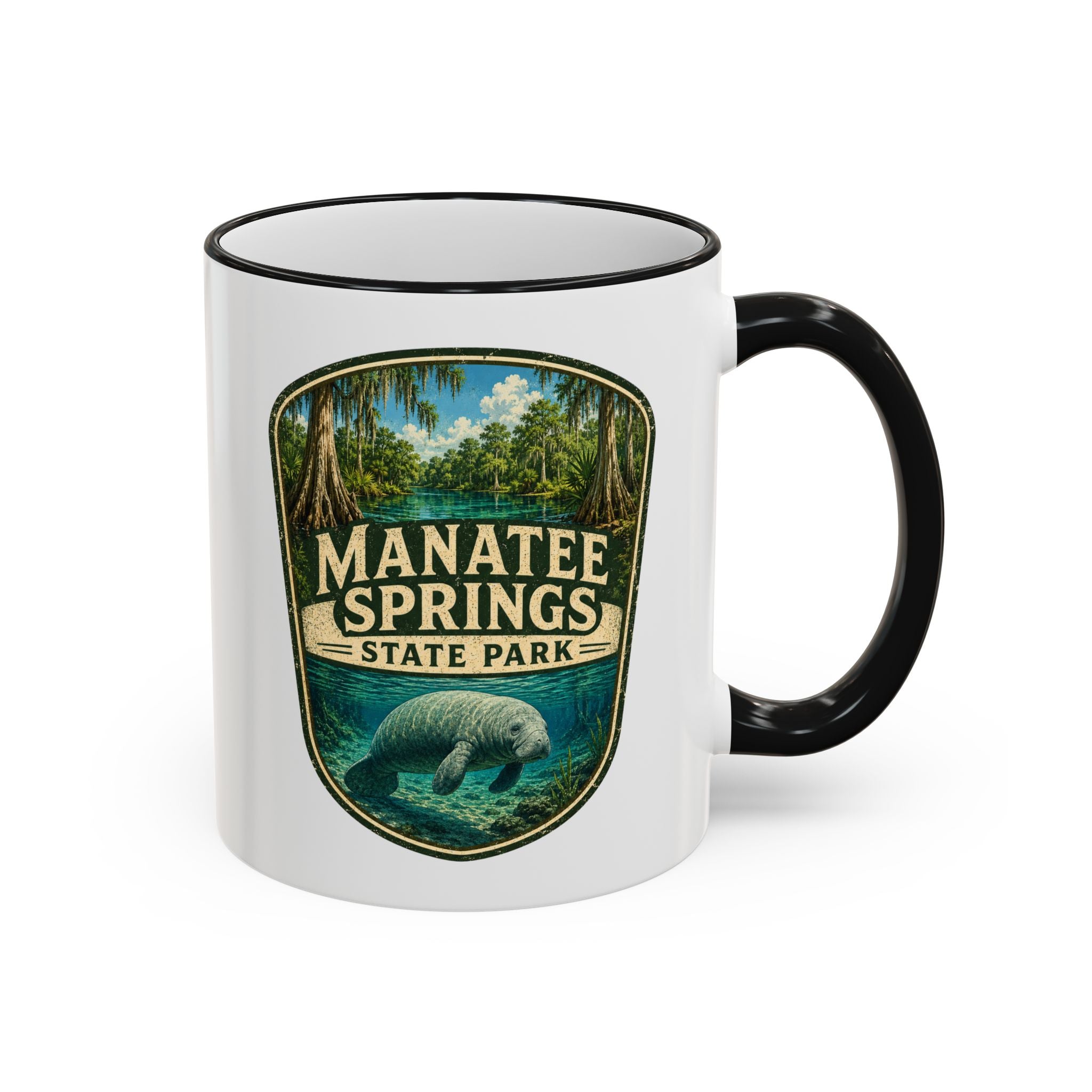 Manatee Springs Manatee Mug — Accent Rim & Handle 11oz/15oz