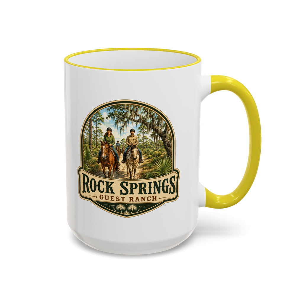 Rock Springs Guest Ranch Vintage Mug — Accent Rim & Handle 11oz/15oz