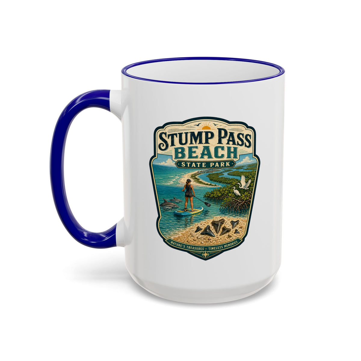 Stump Pass Beach Mug — Accent Rim & Handle 11oz/15oz
