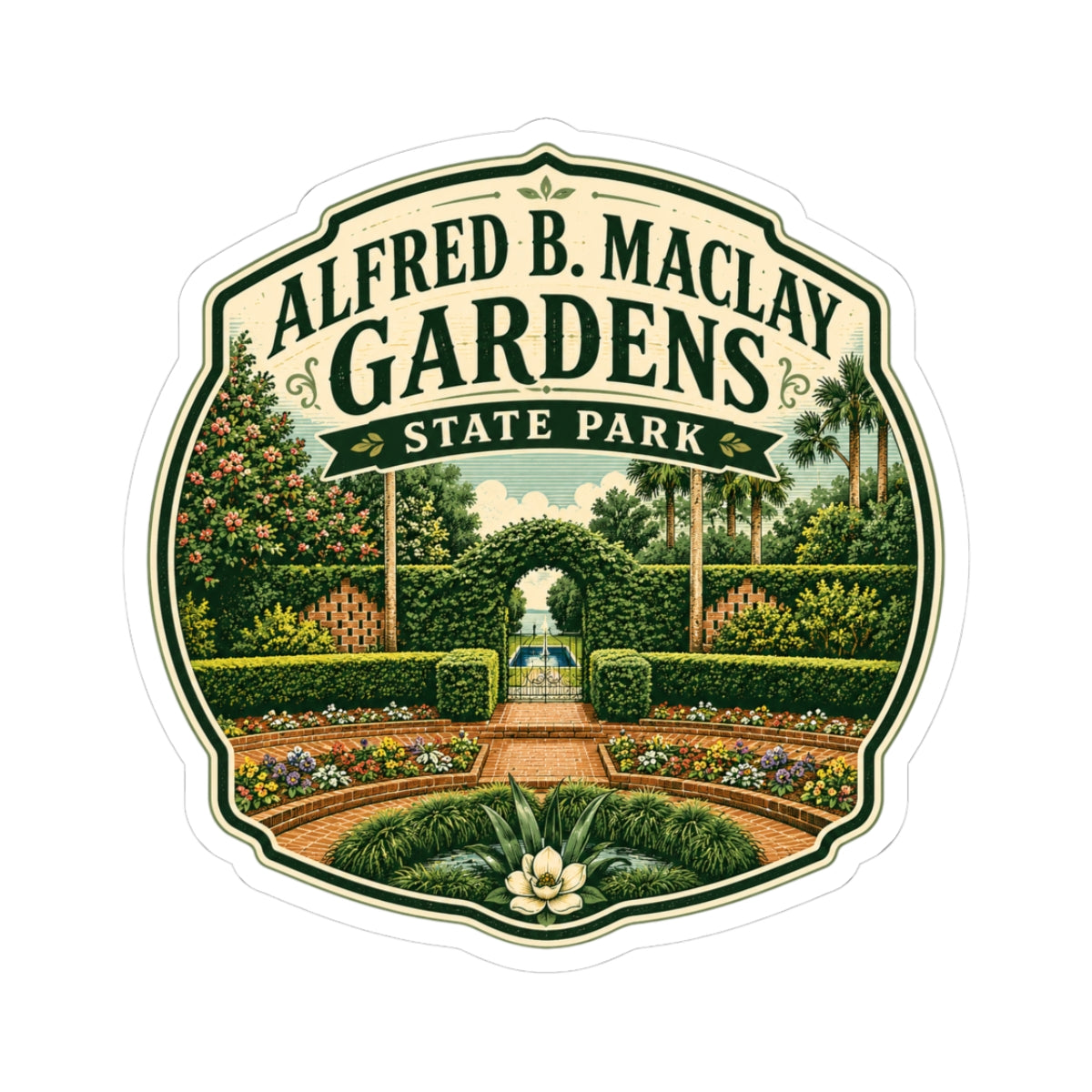Maclay Gardens Sticker — Vintage Patch Kiss-Cut