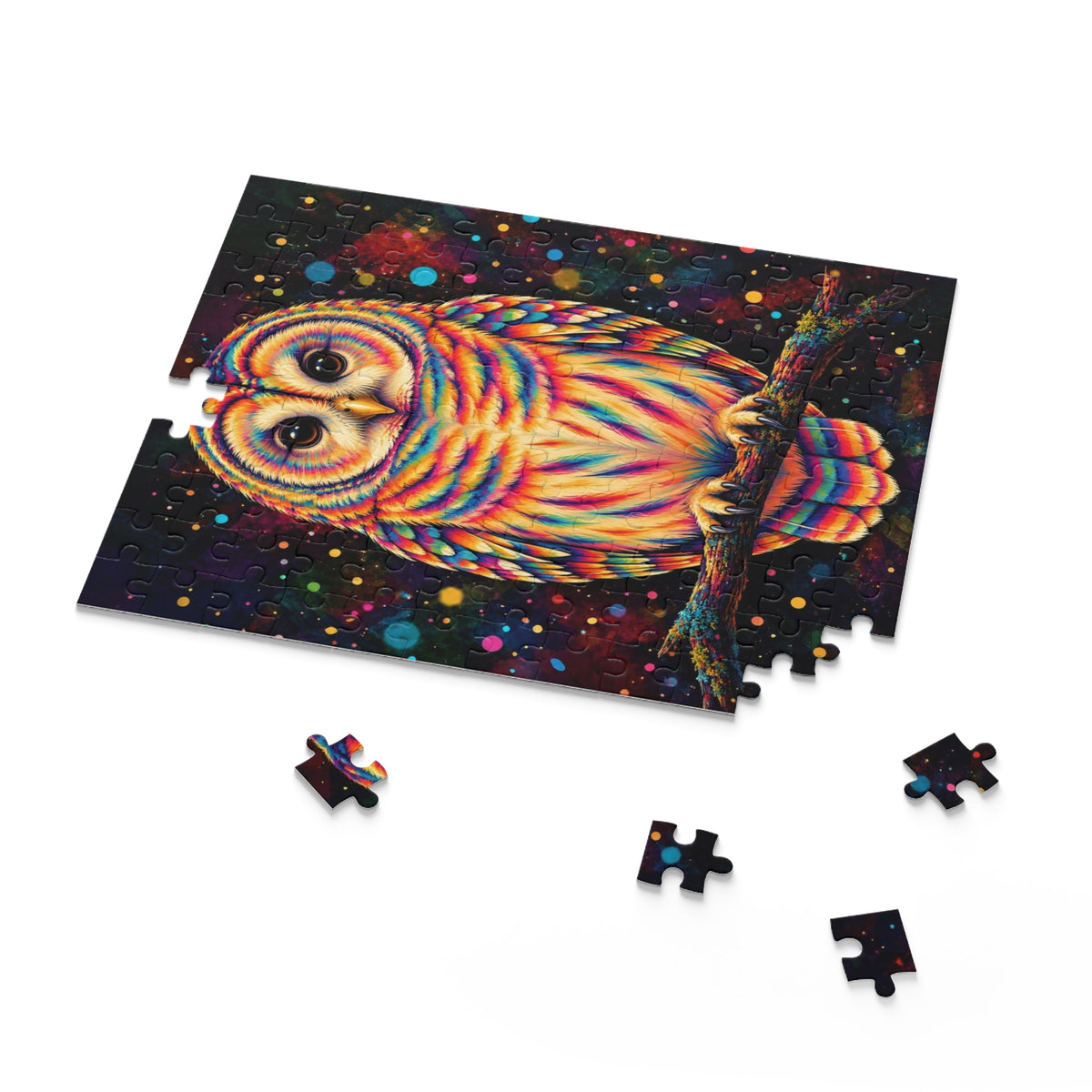 Rainbow Barred Owl Jigsaw Puzzle (120/252/500 pcs)