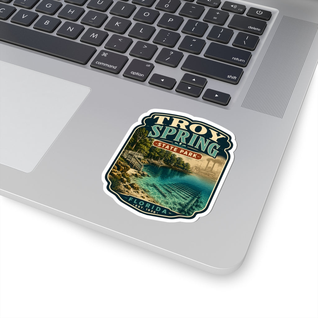 Troy Spring State Park Sticker — Vintage Florida Travel Kiss-Cut Decal