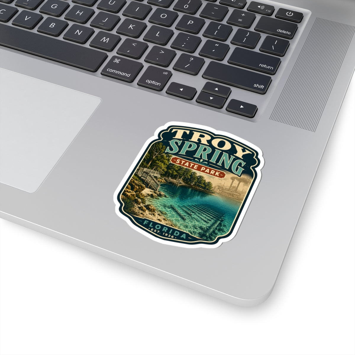 Troy Spring State Park Sticker — Vintage Florida Travel Kiss-Cut Decal