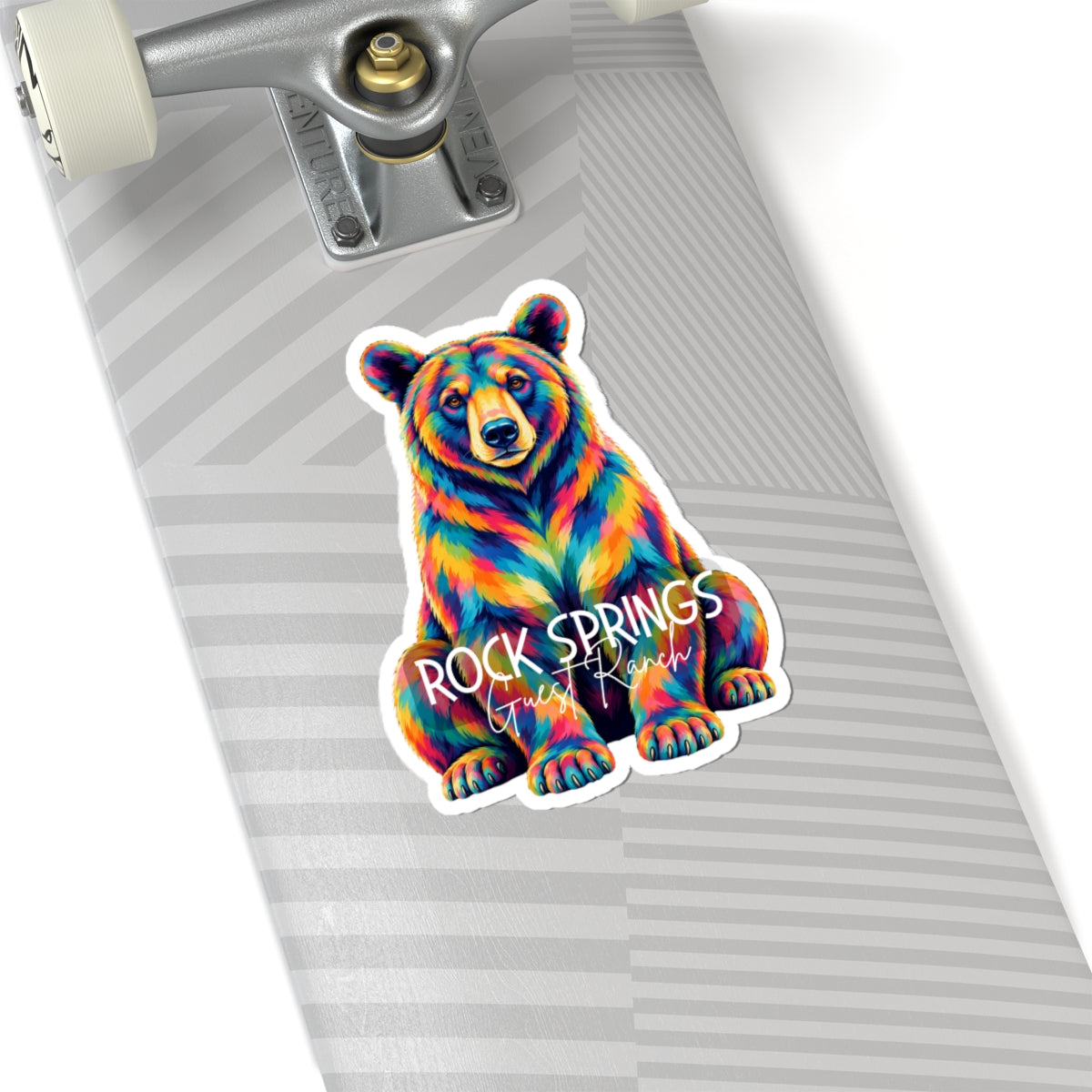 Florida Black Bear Rainbow Sticker — 'Rock Springs Guest Ranch' Kiss-Cut Vinyl