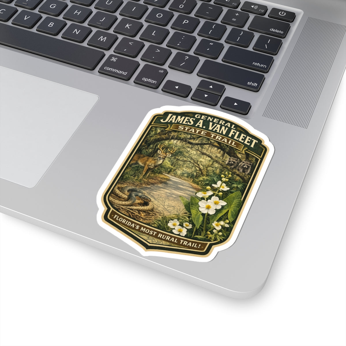 James A. Van Fleet State Trail Vintage Nature Sticker — Kiss-Cut Florida Trail Decal