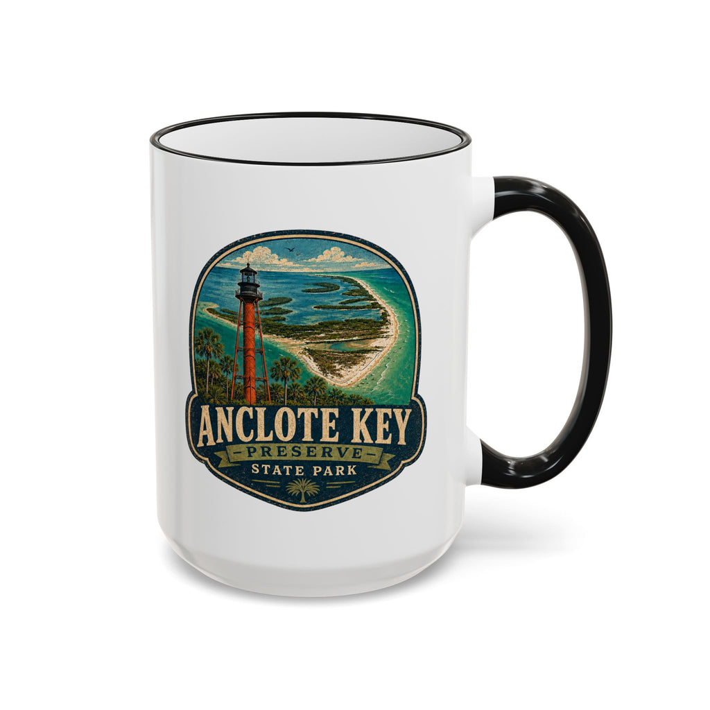 Anclote Key Vintage Mug — Accent Rim & Handle 11oz/15oz