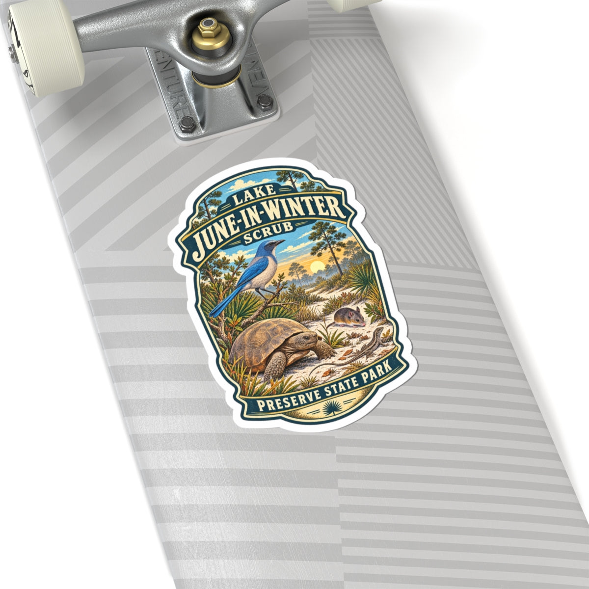Lake June-in-Winter Scrub State Park Sticker — Vintage Kiss-Cut Sticker