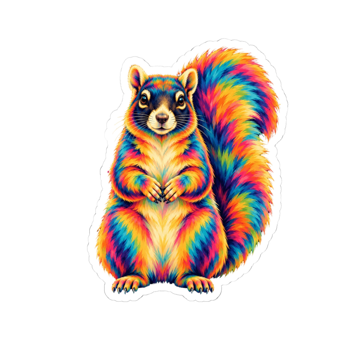 Rainbow Psychedelic Squirrel Sticker